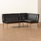 Baxton Studio Daymond Mid-Century Dark Brown Faux Leather and Walnut Brown Wood 2-PC Dining Nook Banquette Set 186-11349-Zoro - alternate 4